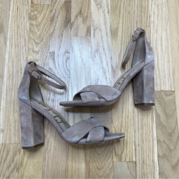 Sam Edelman Tan Suede Stacked Heel Size 8 - Picture 1 of 11
